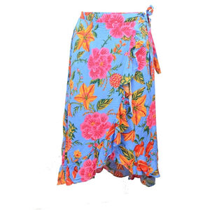 Cynthia Rowley Tropical Hibiscus Wrap Skirt Sarong Women's Size M